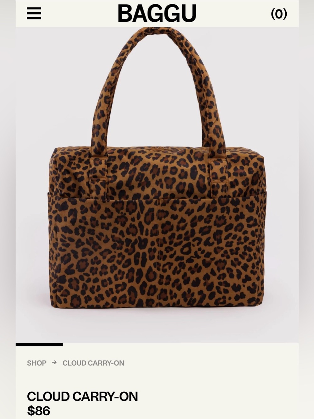 Leopard Print Cloud Carry-On Tote Bag - Brown